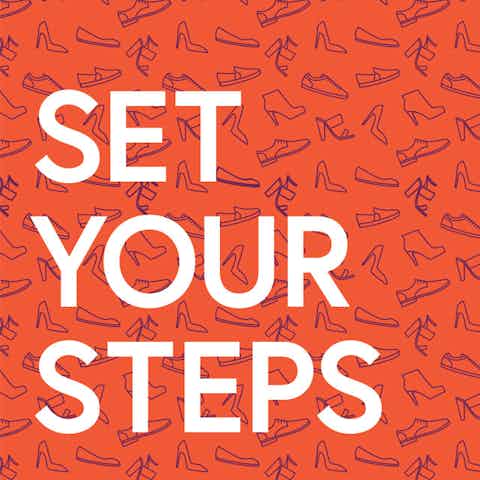 Workplace wellness poster with text: Set your Steps 